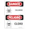 Signmission Safety Sign, OSHA Danger, 7" Height, Cloro, Bilingual Spanish OS-DS-D-57-VS-1999 - alternate 1